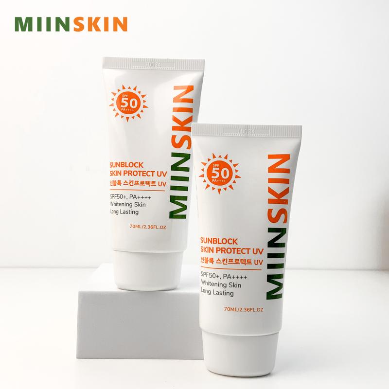 미인스킨 선블록 스킨프로텍트 UV SPF50+/PA++++ 선크림 2개 세트